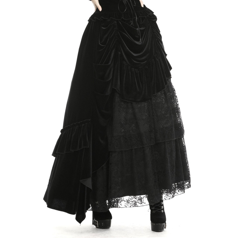 Jupe Gothique Noire en Velours