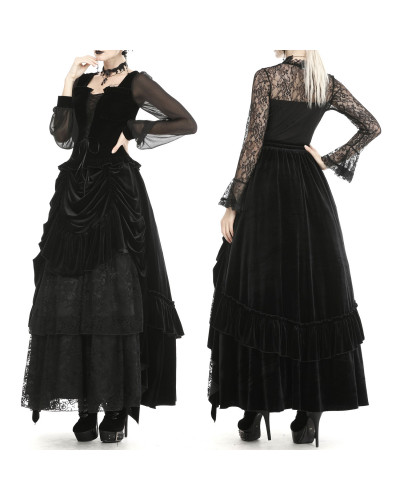 Jupe Gothique Noire en Velours