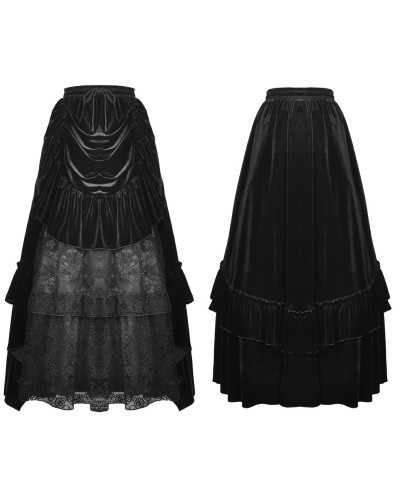 Jupe Gothique Noire en Velours