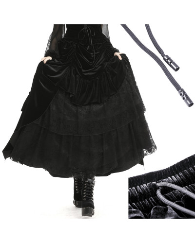 Jupe Gothique Noire en Velours