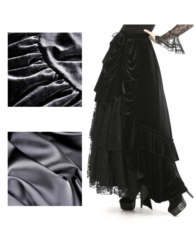 Jupe Gothique Noire en Velours