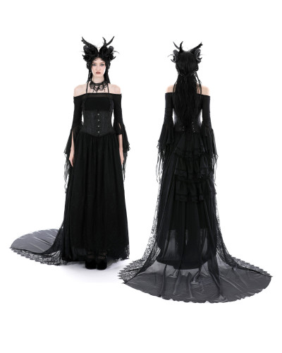 Long Gothic Skirt with Lace