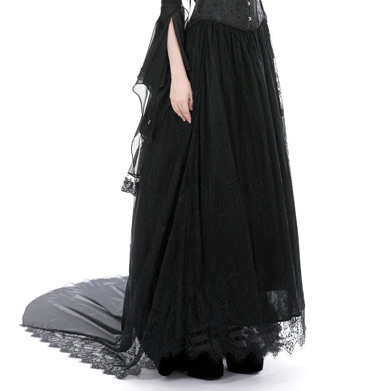 Long Gothic Skirt with Lace