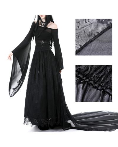 Long Gothic Skirt with Lace