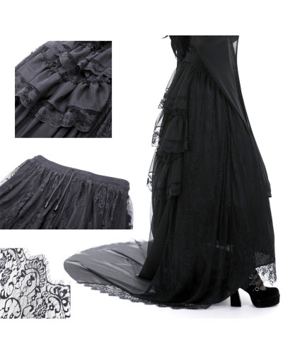 Long Gothic Skirt with Lace