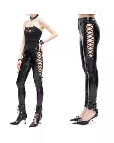 Calças de Couro Artificial da Marca Devil Fashion por 85,00 €
