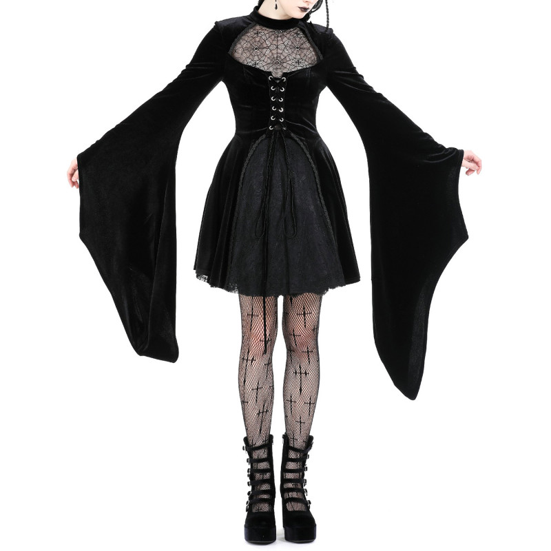 Vestido Gótico Corto de Terciopelo