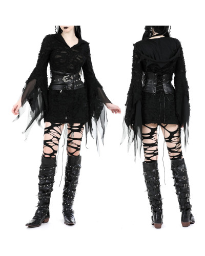 Vestido Gótico Curto com Capuz