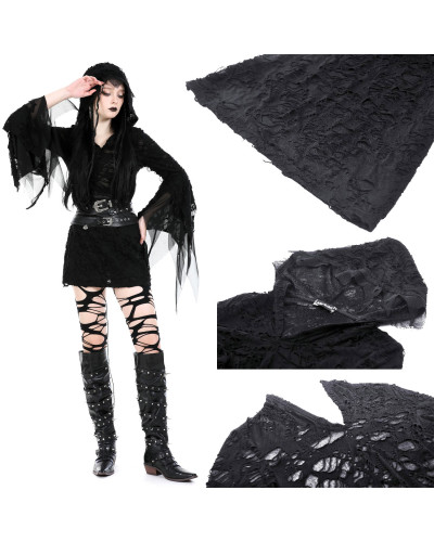 Vestido Gótico Curto com Capuz