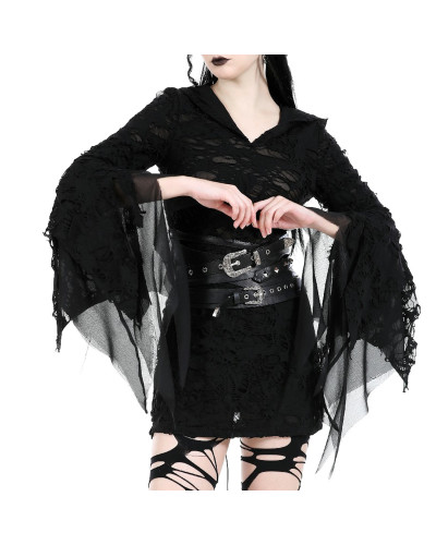 Vestido Gótico Curto com Capuz