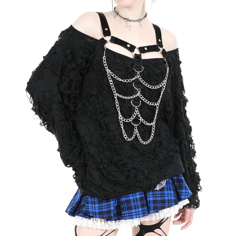Camiseta Gótica con Cremallera