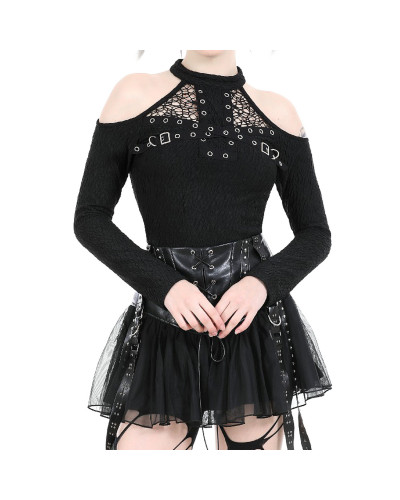 Camiseta Gótica con Hebillas