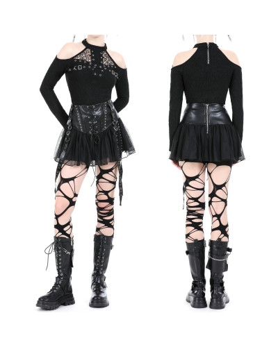 Gothic T-Shirt mit Schnallen