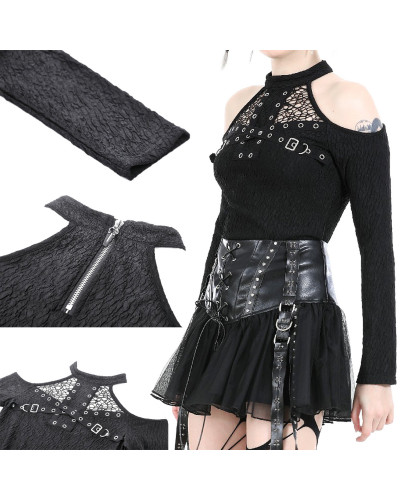 Camiseta Gótica con Hebillas