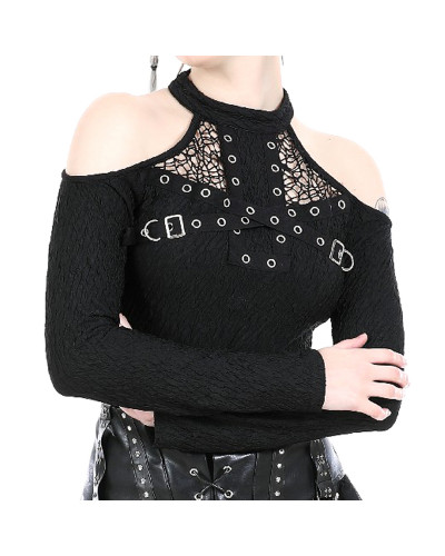 Camiseta Gótica con Hebillas