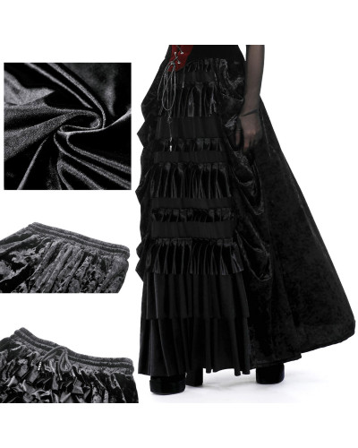 Jupe Gothique Noire en Velours