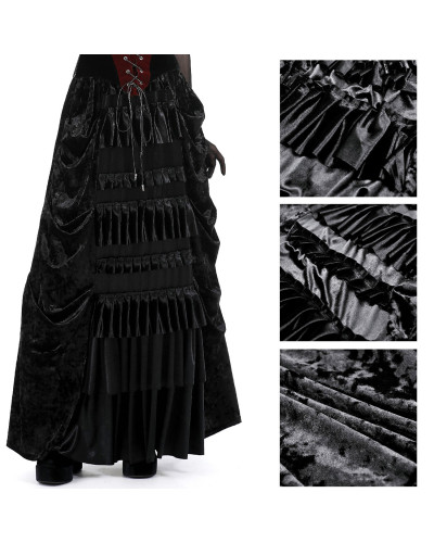 Jupe Gothique Noire en Velours
