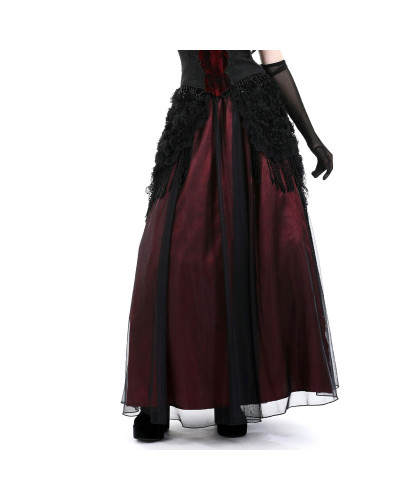 Roter Gothic Rock mit Spitze