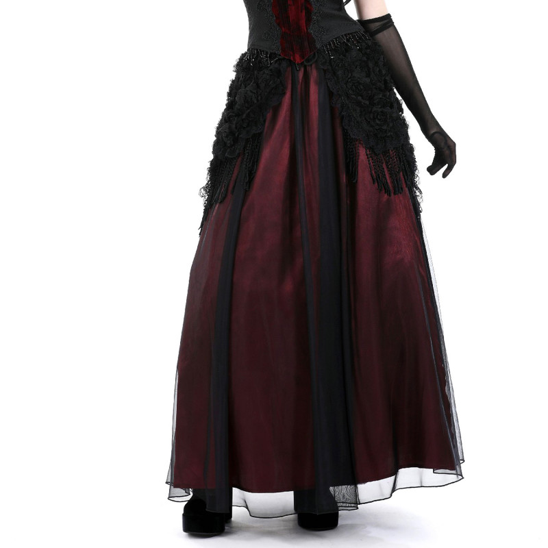 Roter Gothic Rock mit Spitze