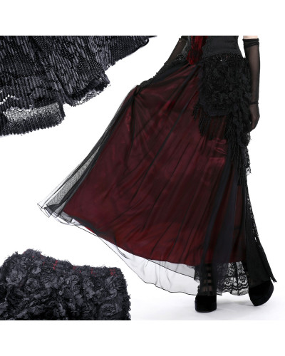Roter Gothic Rock mit Spitze