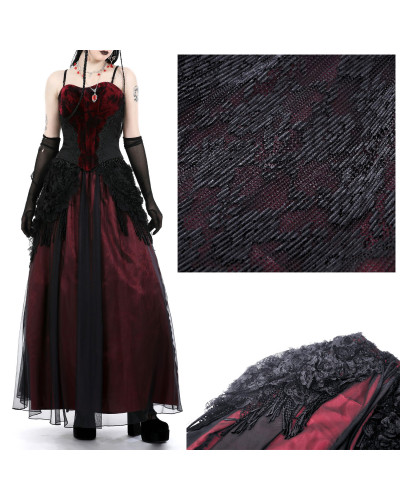 Roter Gothic Rock mit Spitze