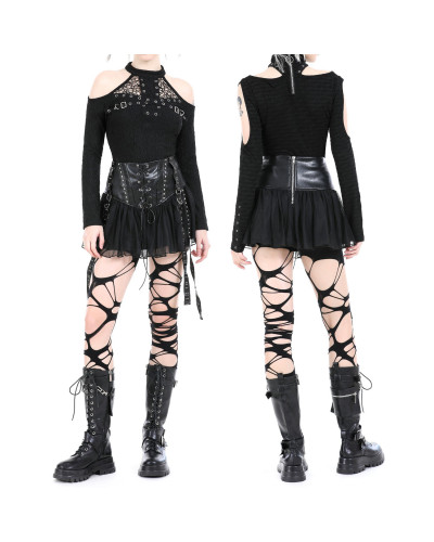 Saia Gótica Elegante com Tule