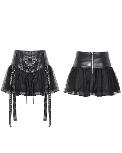 Falda Gótica Elegante con Tul