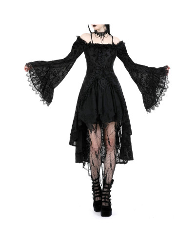 Lange Gothic Jacke mit Kapuze