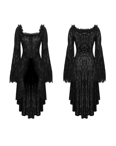 Lange Gothic Jacke mit Kapuze