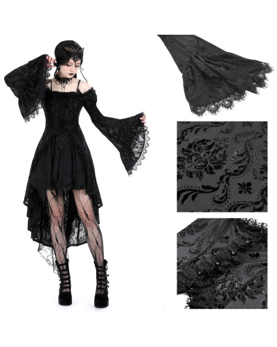 Lange Gothic Jacke mit Kapuze