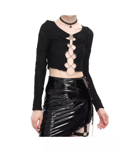 Short T-Shirt with Chains from Devil Fashion Brand at €52.50