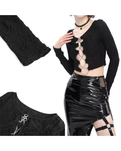 Short T-Shirt with Chains from Devil Fashion Brand at €52.50