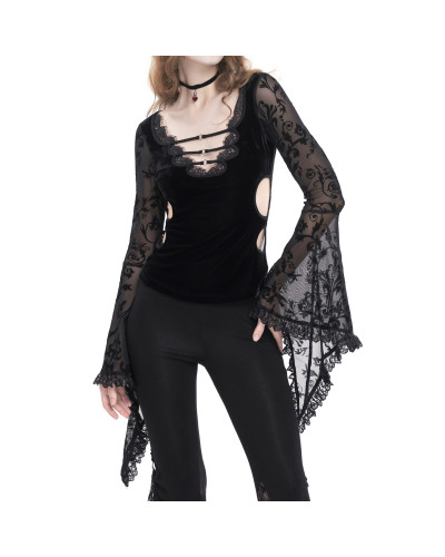 Gothic T-Shirt Made of Velvet and Tulle
