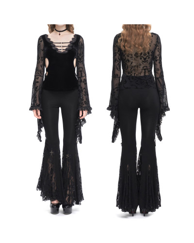 Gothic T-Shirt Made of Velvet and Tulle