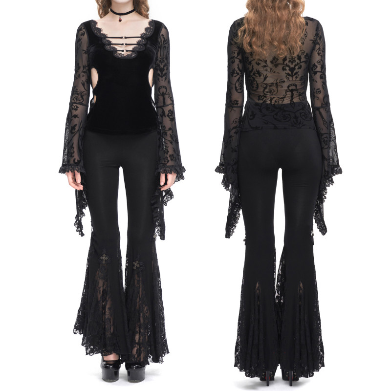 T-Shirt en Velours et Tulle