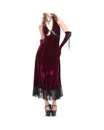 Vestido Gótico Elegante Rojo