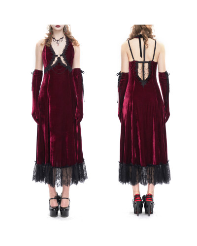 Vestido Gótico Elegante Rojo