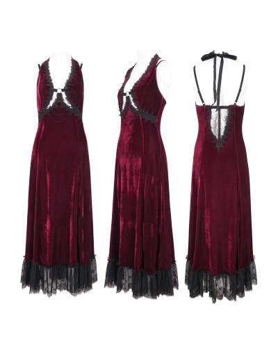 Vestido Gótico Elegante Rojo