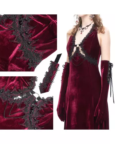 Rotes Samtkleid der Devil Fashion-Marke für 105,00 €
