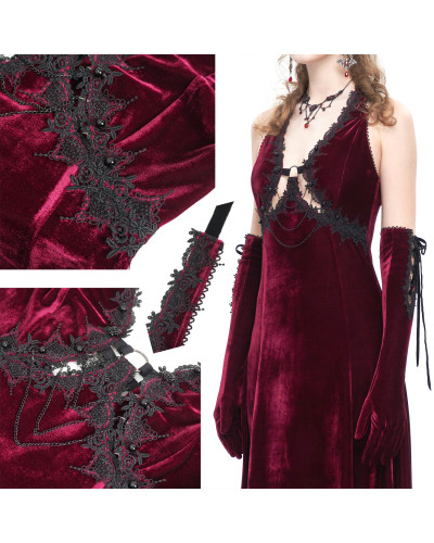 Vestido Gótico Elegante Rojo