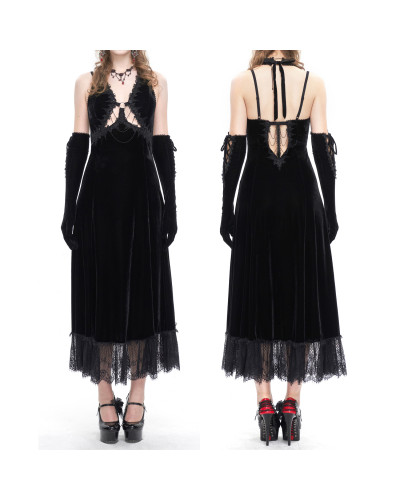 Vestido Gótico Elegante Vermelho