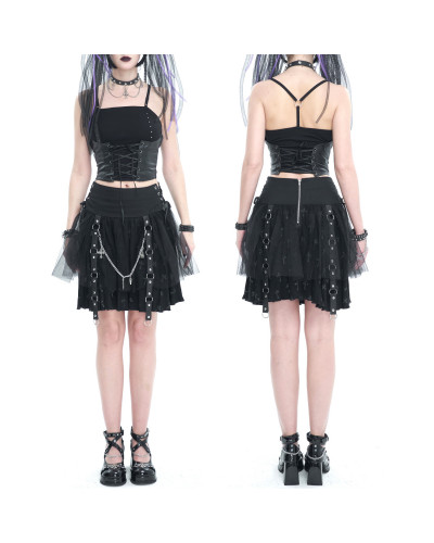 Schwarzes Gothic Top