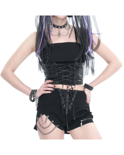 Schwarzes Gothic Top