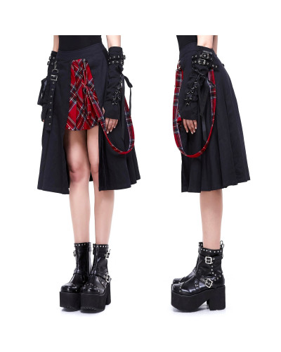 falda marron con rayas steampunk