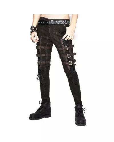 Brown Pants with Buckles for Men from Devil Fashion Brand at €96.90