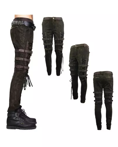 Pantalon Marron avec Boucles pour Homme de la Marque Devil Fashion à 96,90 €