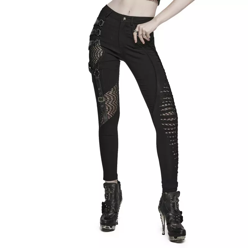 Schwarze Asymmetrische Hose der Punk Rave-Marke für 77,50 €