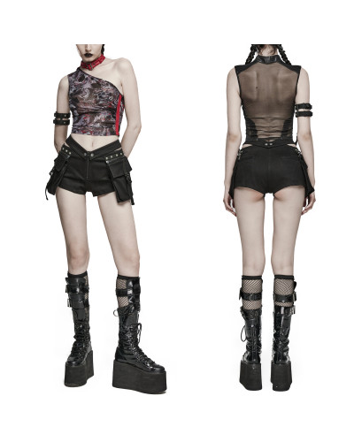 Gothic Shorts mit Knöpfen