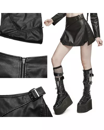 Faux Leather Mini Skirt from Punk Rave Brand at €65.00