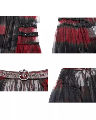 Belt with Black and Red Skirt from Punk Rave Brand at €59.90